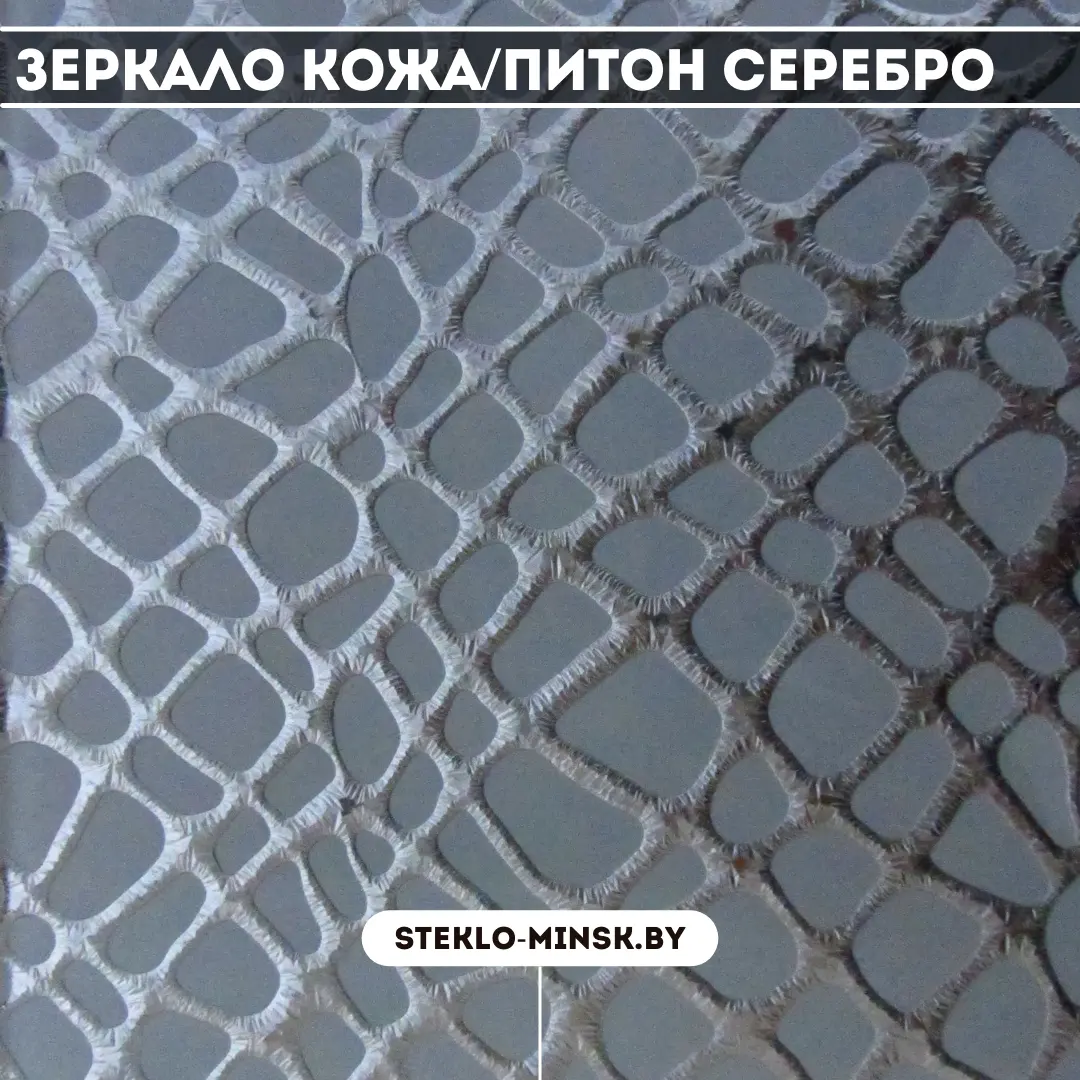 Зеркало Кожа/Питон серебро